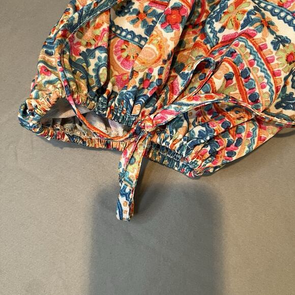 Umgee Womens Large Paisley Print Puff Dolman Sleeve Boho Blouse Top - Picture 7 of 10